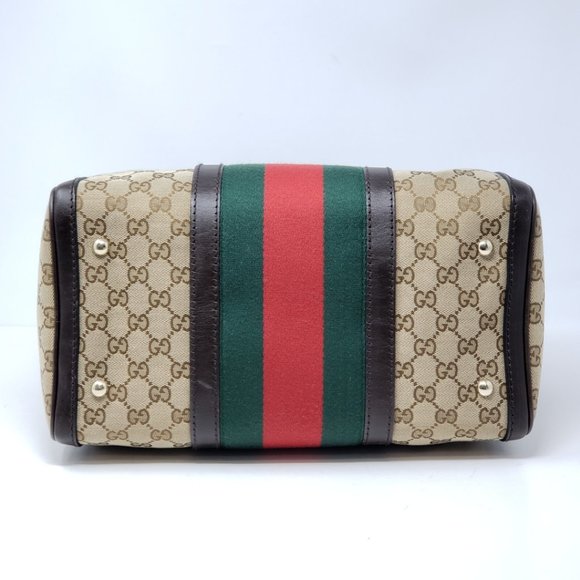 Gucci Boston Vintage Canvas Brown Satchel Bag - Picture 8 of 15